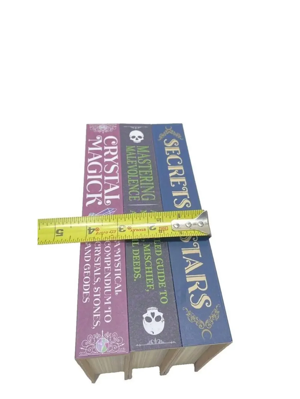 Halloween Spell Book, Tarot, Crystal Decor, Stacking Books, 3pc Brand New!
